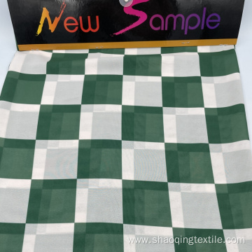 Professionally Cut Green White Plaid Pure Polyester Fabric